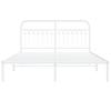 Metal Bed Frame with Headboard White 150 x 200 cm