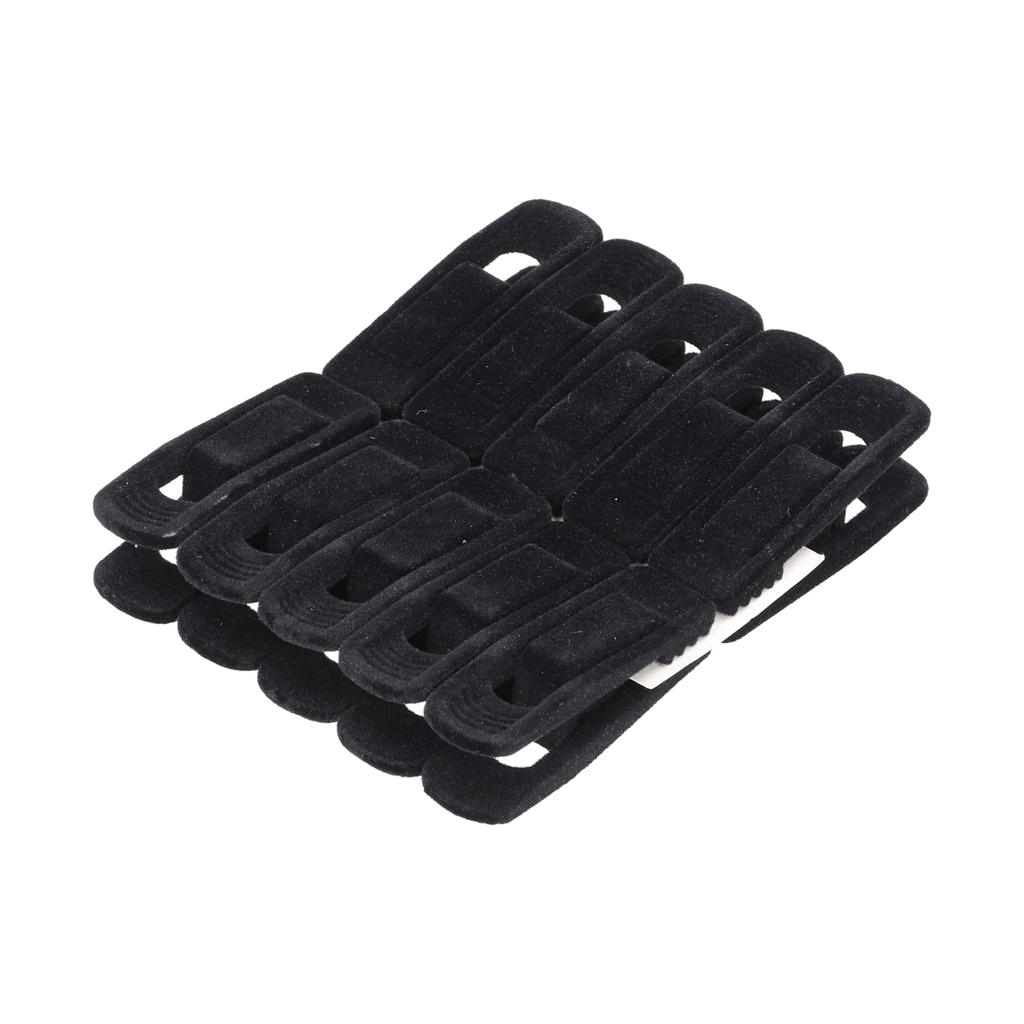 10KS Flokované klipy na ramínka Protiskluzový sametový A klip na kalhoty Sukni Business oblek Ponožky(Černá )