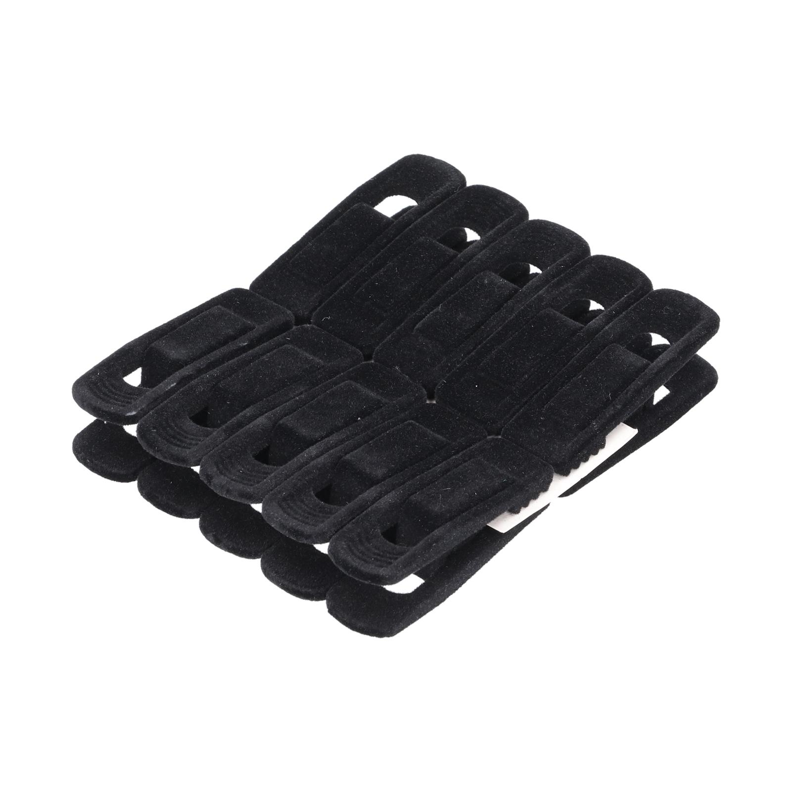 

10PCS Flocking Hanger Clips Non Slip A Clip for Pants Skirt Business Suit Socks(Black )