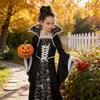 Halloween Witch Costume For Girls With Vintage Dress And Stripe Details For Kids Age 3 To 8