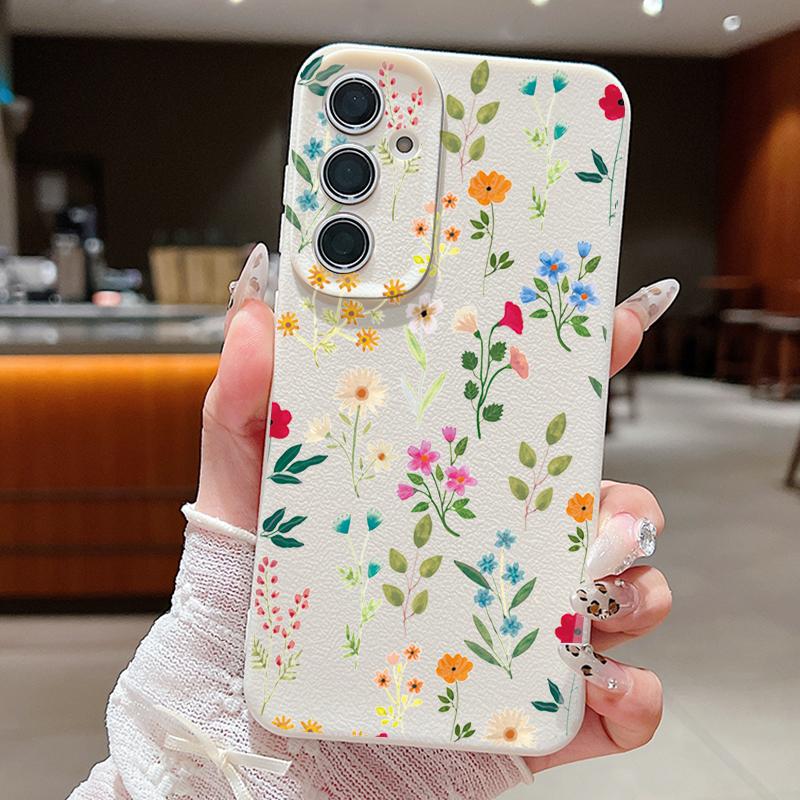 Floral Pattern Case For Samsung Galaxy S25 Ultra Capa S24 Ultra S23 S22 Plus S21 FE A15 A16 A25 A26 A34 A35 A36 A54 A55 A56 5G