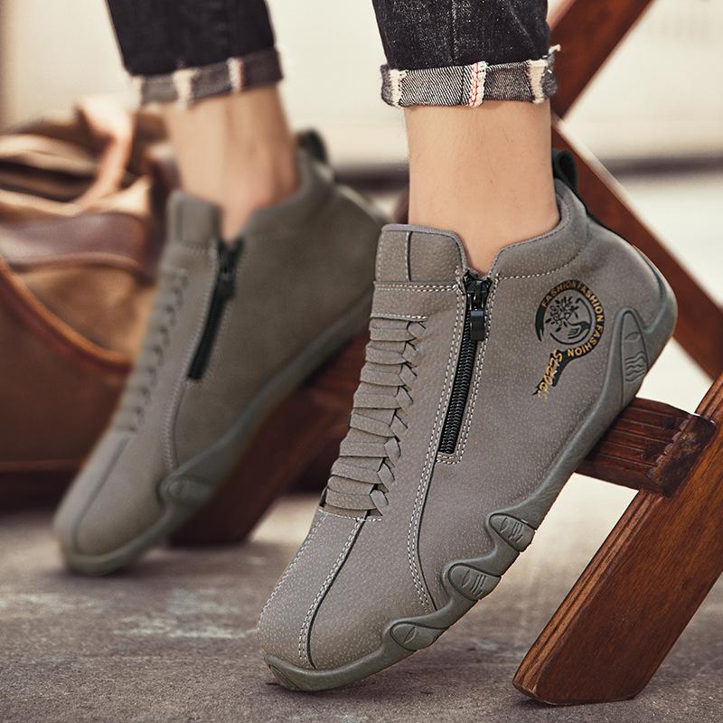 2024 Leder wasserdichte Low-Top-Freizeitschuhe Board-Schuhe Herrenschuhe im Hong Kong-Stil