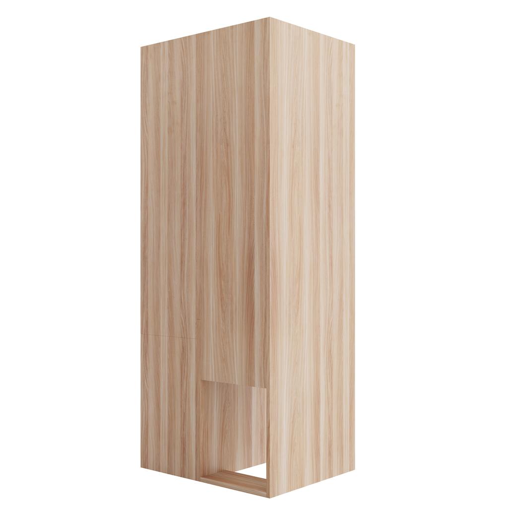 Kleiderschrank 70 × 55 × 175 cm, Mehrere Fachböden, Großer Kleiderstangenbereich, Holzfarbe