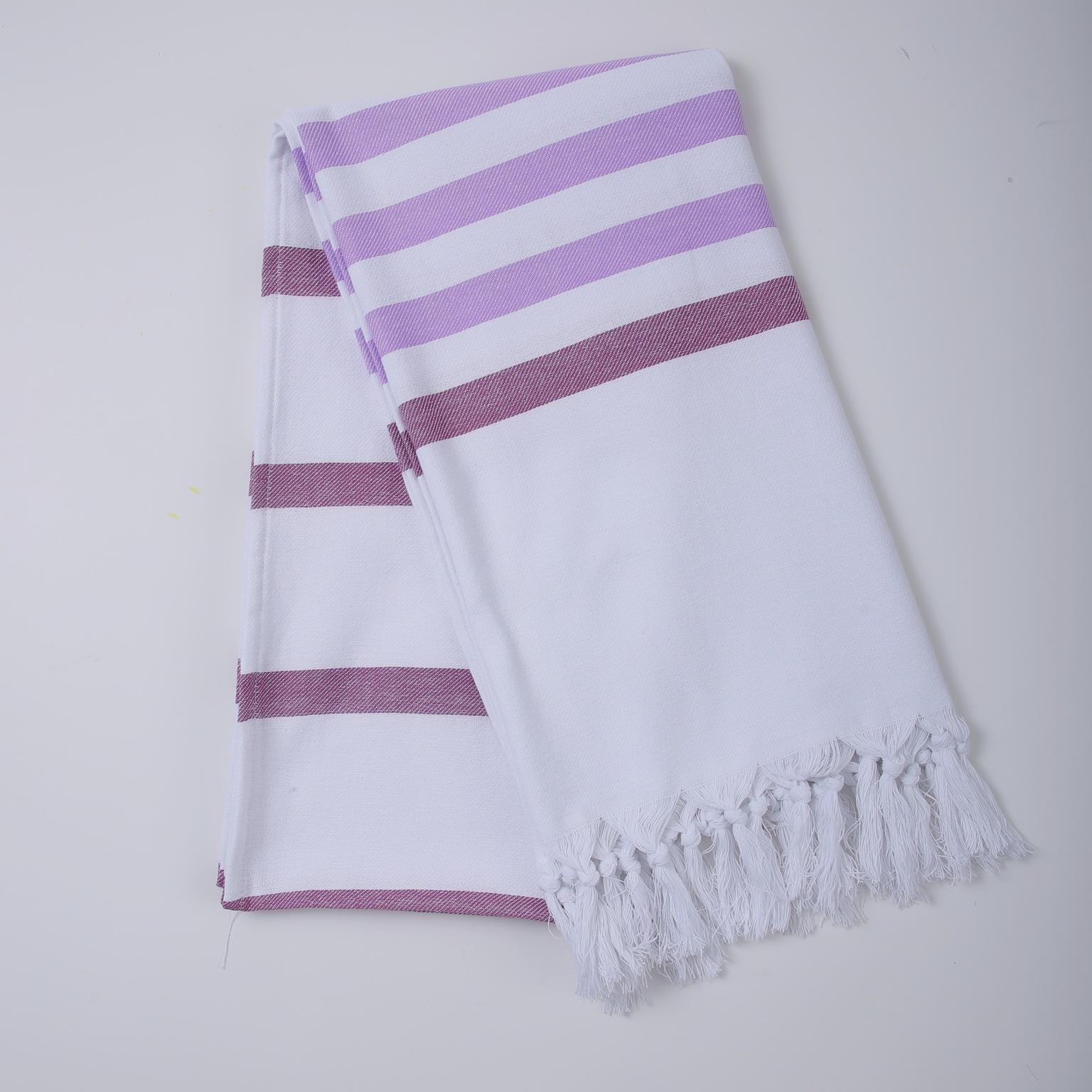 

100% Cotton Striped Tassel Beach Towel - 30 Color Options 100*180 cm