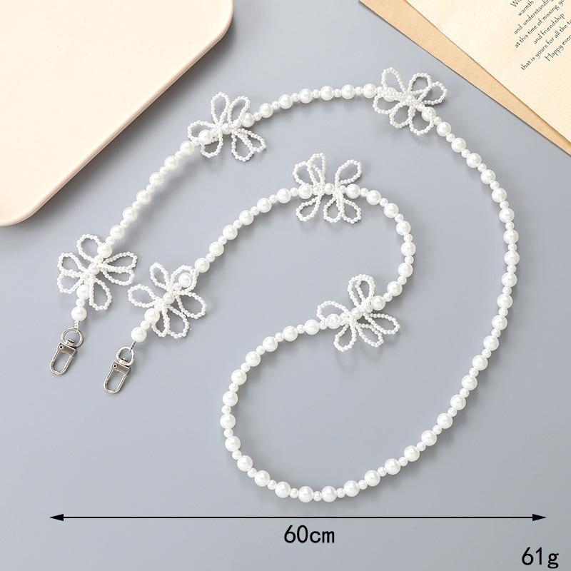 Korean Pearl Chain Stylish Accessories Phone Lanyard Beaded Charm Crossbody Bag Chain