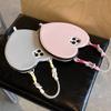 Korean Cute Love Coin Purse Phone Case For IPhone17 16 Pro 15 14 13 Pro Max Cover Cases Bag with Hand Strap Kawaii Leather Funda