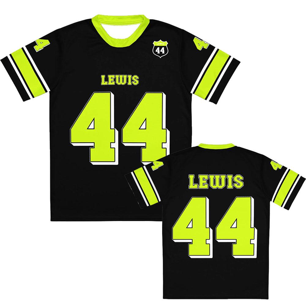 

Футболка с коротким рукавом и круглым вырезом, повседневная унисекс одежда, футболка с номером 44 Хэмилтона S