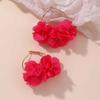 Fashion Flower Petal Hoop Earrings for Women Elegant Wedding Party Piercing Earring Zircon Brincos Y2K Accessories