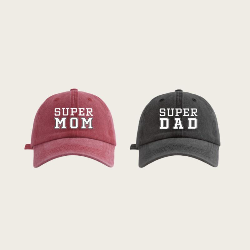 

1 Pc SUPER DAD Print Washed Baseball Cap,Classic Casual Stylish Vintage Adjustable Size Lightweight Versatile Dad Hat for Party Adjustable