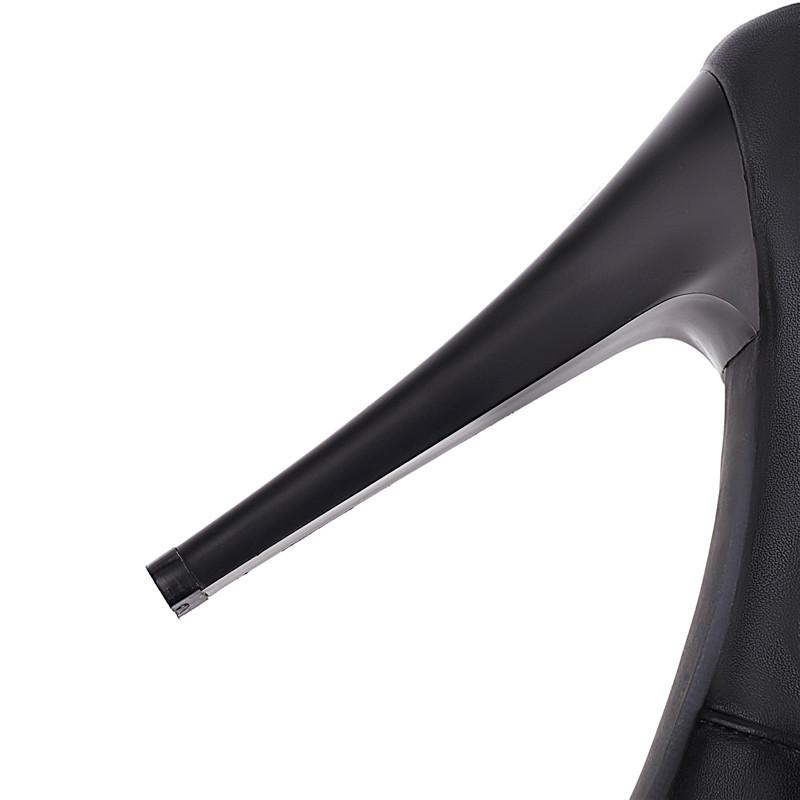 Women's high-heeled boots sexy European and American style fine-heeled waterproof table solid color large-size knee boots