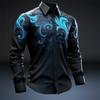 Camisa de Hombre Rayo Neón Botones Manga Larga Camisa Vacaciones Otoño Cotidiano Streetwear Verano Solapa Camisa Impresa en 3D