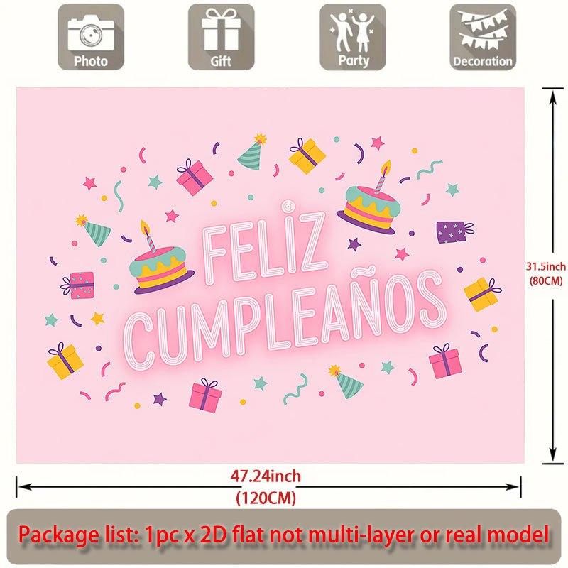 Party Backdrop Flat Feliz Cumpleaos Events Wedding Coming Ceremony Four Season Event Photo Background Front Door Decor Theme Theme Theme