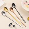 Gold Long Handle 304 Stainless Steel Water Drop Spoon for Stirring Desserts and Coffee