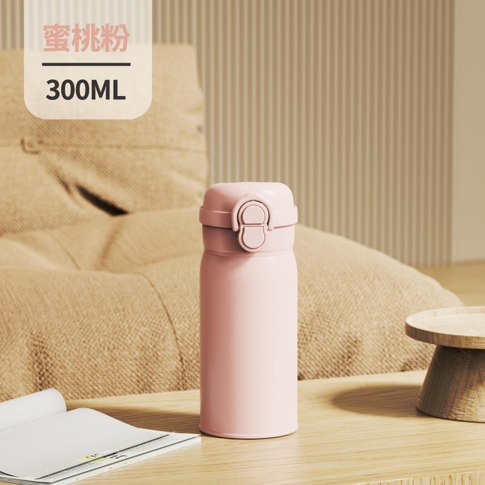 Water Bottle Bouncing Double Drink Stainless Steel Thermos Cup Large Capacity Student Straw Cup Outdoor Travel Cup