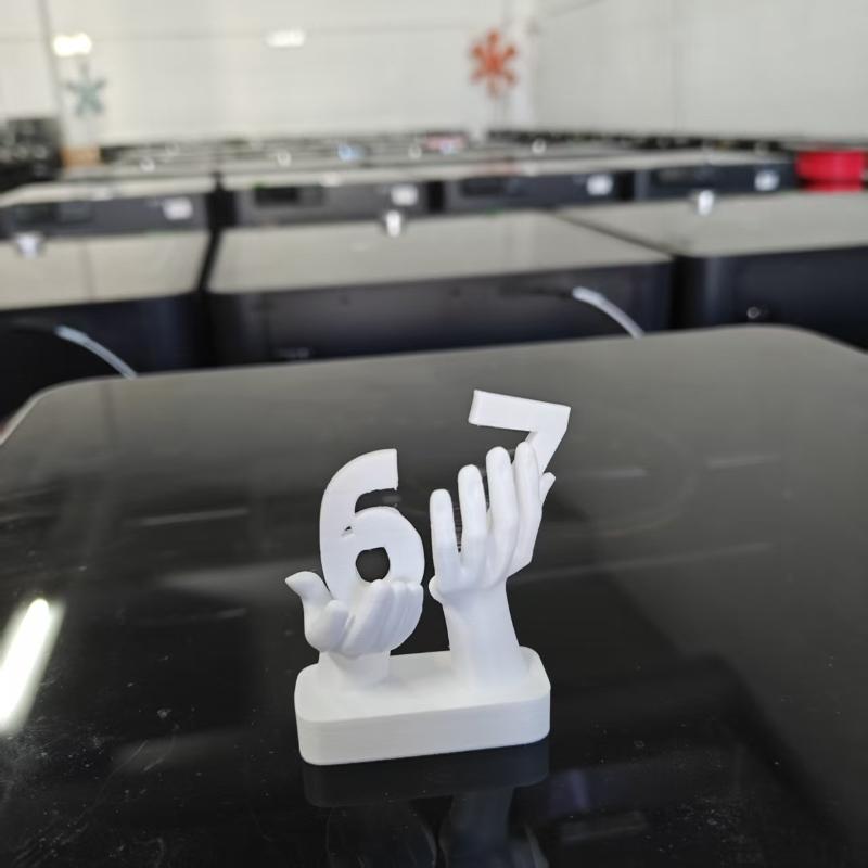 3D Printed 67 Hand Sculpture Creative Abstract Design Smooth Finish Ornament for Desk Living Room Office Home Decor