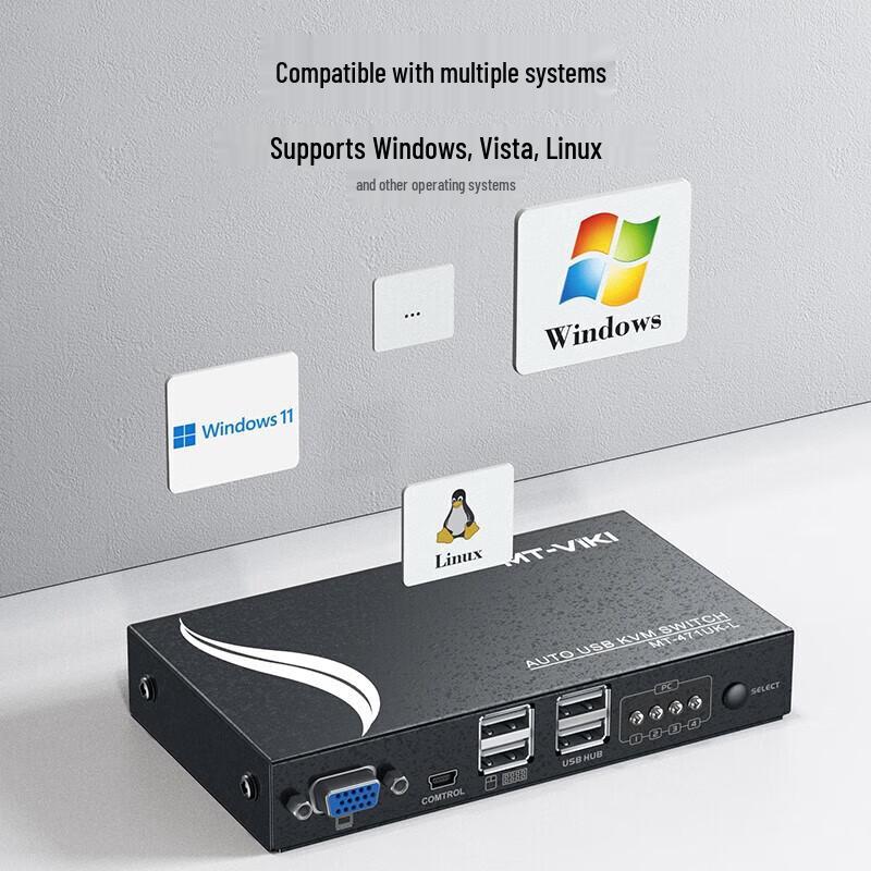 MT-Viki MT-471UK-L 4-Port KVM Switch