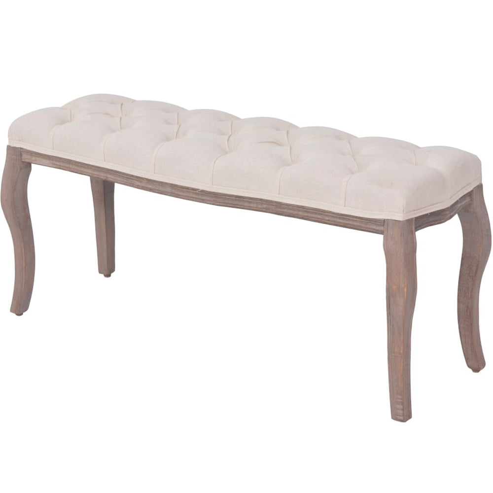 Bench Lin Solid Wood 110 X 38 X 48 Cm  Cream