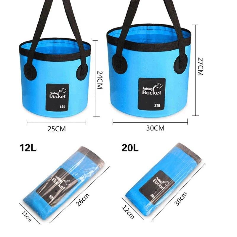 Foldable Multifunction Bucket Waterproof Outdoor Travel Water Storage Carrier Bag Fishing Portable Water Bucket