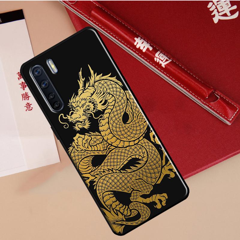 Chinese Dragon Case For Oppo A60 A98 A58 A78 A18 A38 A80 A40 A77 A57 A17 A74 A54 A94 A96 A76 A16 A15 A5 Pro