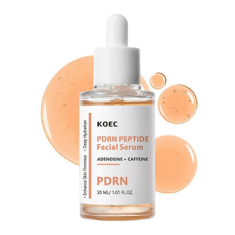 PDRN Peptide Salmon DNA Facial Serum with Adenosine & Caffeine, Anti-Aging Stem Cell Serum for Deep Hydration Skin Firming & Sensitive Skin Care, 30ml