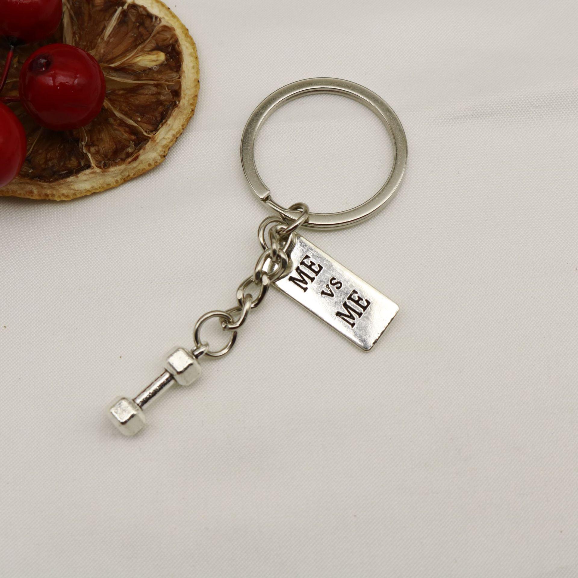 Creative Fitness Dumbbell & Barbell Keychain Pendant - Small Gift Accessory