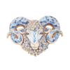 Enamel Goat Lapel Pin Rhinestone Animal Brooch Christmas Sheep Lamb Brooch  Casual