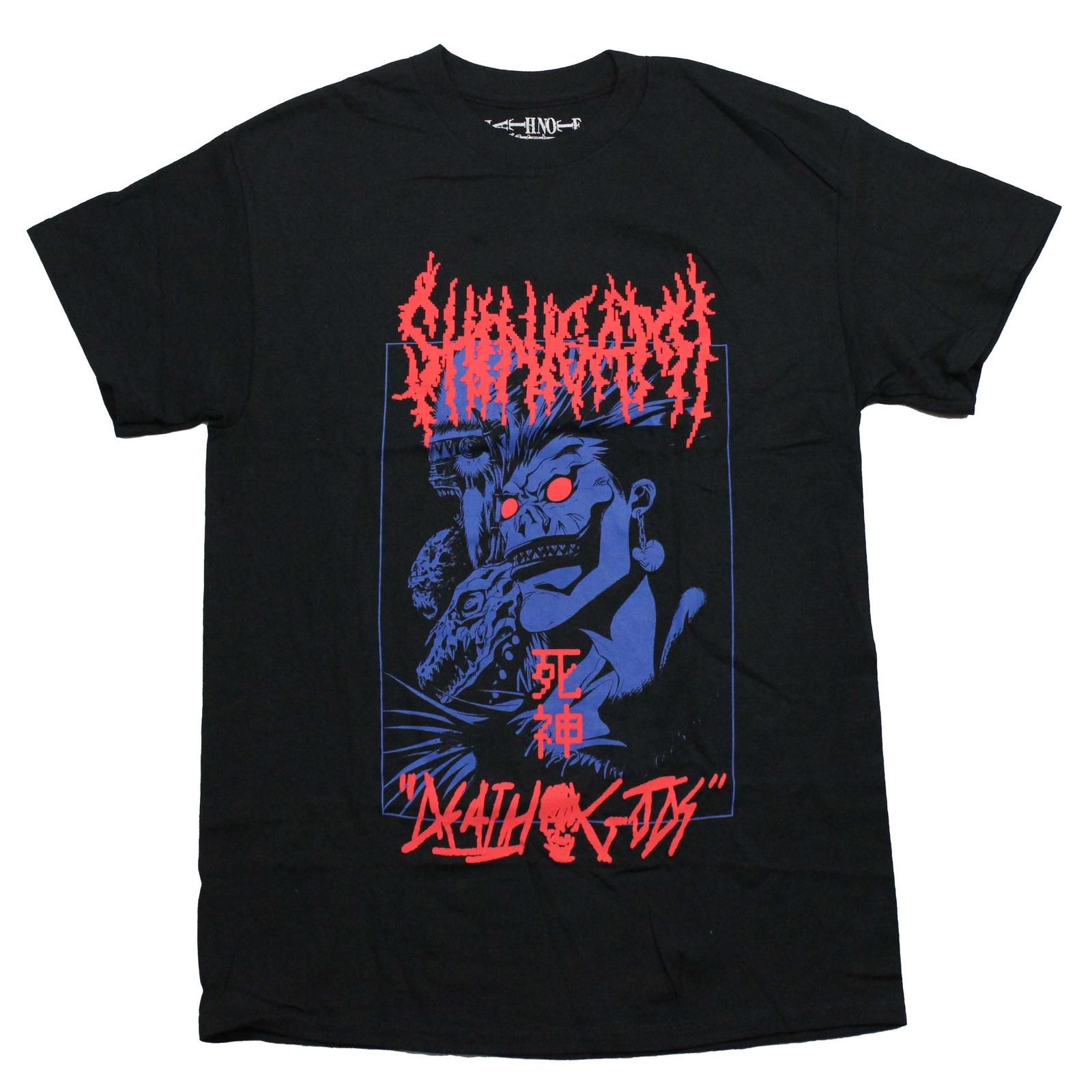 Death Note New Adult T-Shirt - Blue Skeletal Faces with Neon Eyes  Death Gods XXL