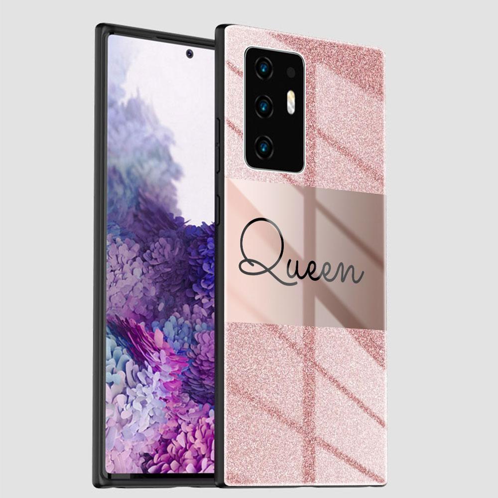 Handyhülle für Samsung Galaxy S20 FE S21 S10 S9 S8 Note 20 Ultra 10 Plus 9 Gehärtetes Glas Cover Capa Rose Rosa Prinzessin Königin