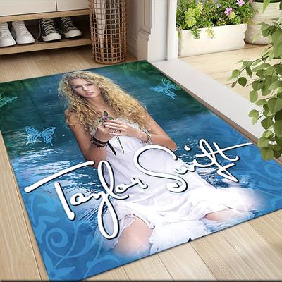 Taylor Swift'S Butterfly Artwork Carpet Rug Soft Washable Antislip Home Living Room Sofa Mats Personalized Christmas Rug