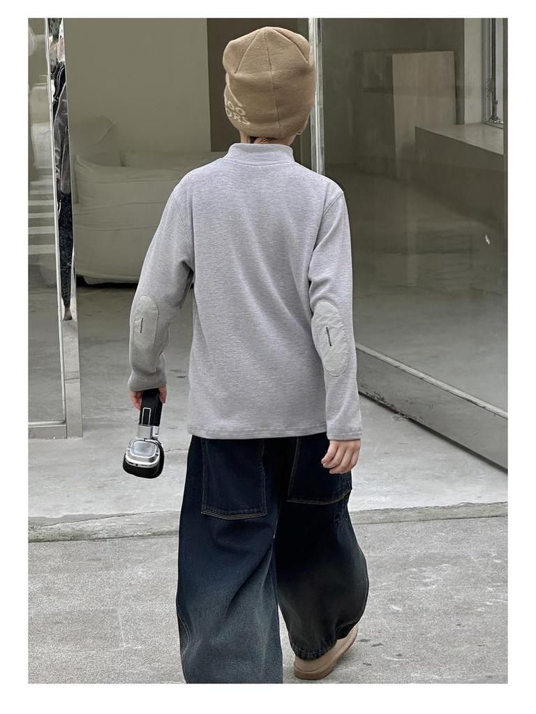 Suéter Quente e Grosso para Meninos - Moda Casual Outono/Inverno 2025 Gola Alta