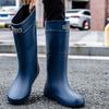 Water Shoes Fashionable Flat Men's Extra High Rain Boots Long Rain Shoes Fishing Rubber Shoes Size