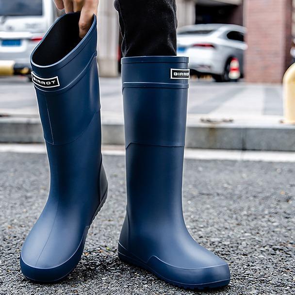 Water Shoes Fashionable Flat Men's Extra High Rain Boots Long Rain Shoes Fishing Rubber Shoes Size