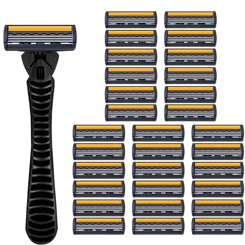Durable 3-Layer Stainless Steel Safety Razor Blade for Easy Manual Hair Removal