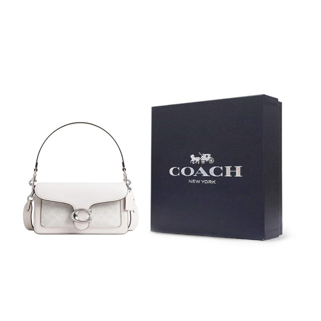 Coach Tabby 26 Removable Shoulder Strap Snap Closure Leather Shoulder Bag Medium Women Shoulder Bag Ivory CI032-LHXUN