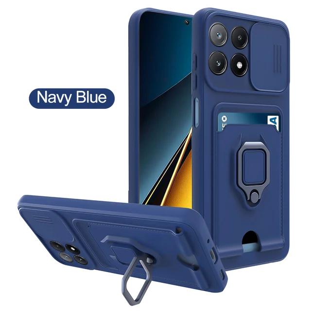 

Camera Push Window Case For Poco X6 Pro 5G X5 X4 GT X3 NFC Coque For Poco M6 Pro M5 M4 C65 Card Slot Magnetic Phone Cover For Poco M5S