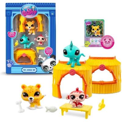 BANDAI - Littlest Pet Shop - Tiki Jungle Pack - 3 Animals and Accessories - BF00515