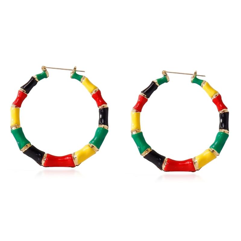 Rainbow Heart Shaped Couple Earrings Fashionable Alloy Jewelry Ear Adornment For Romance Pair Matching Accessories
