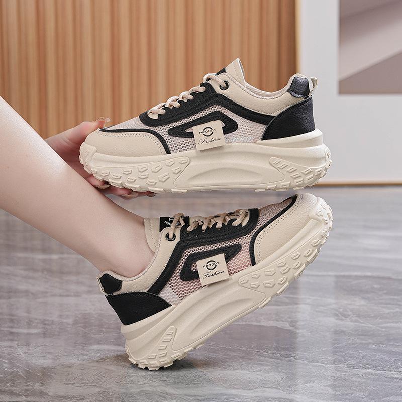 Summer new dad shoes ins student sports leisure mesh breathable thick sole height XY