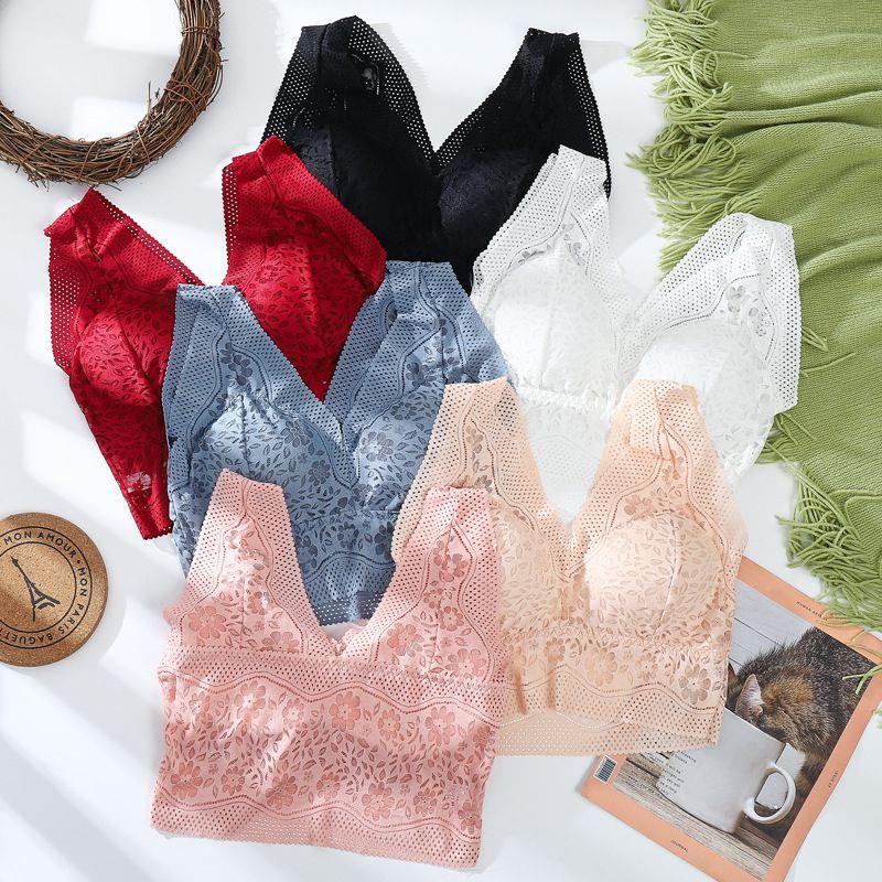 Eleganter, nahtloser Sport-BH aus Spitze mit Push-up-Effekt für sexy Yoga und Fitness