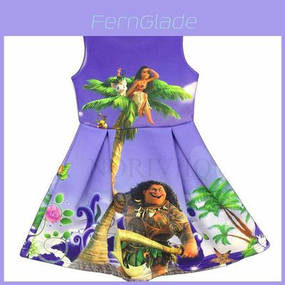 Adorable Kids Moana Deluxe Costume Hawaiian Princess Dress Cosplay Skirt For Girls