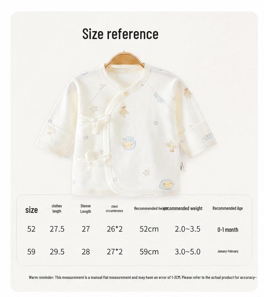Premature Newborn Baby Shirt, 0-3 Months, Spring/Autumn Postpartum Clothing, Class A