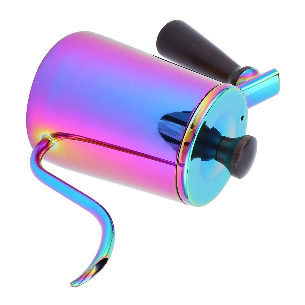 700ml Coffee Kettle 304 Stainless Steel Gooseneck Spout Coffee Drip Pot with Wooden Handle(  SpoutRose Gold )