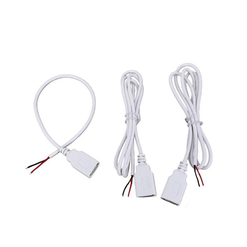 5V 2pin 4Pin USB 2.0 Female Power Supply Cable Wire Jack Charging Extension Connector white 0.3m 1m for computer accessories