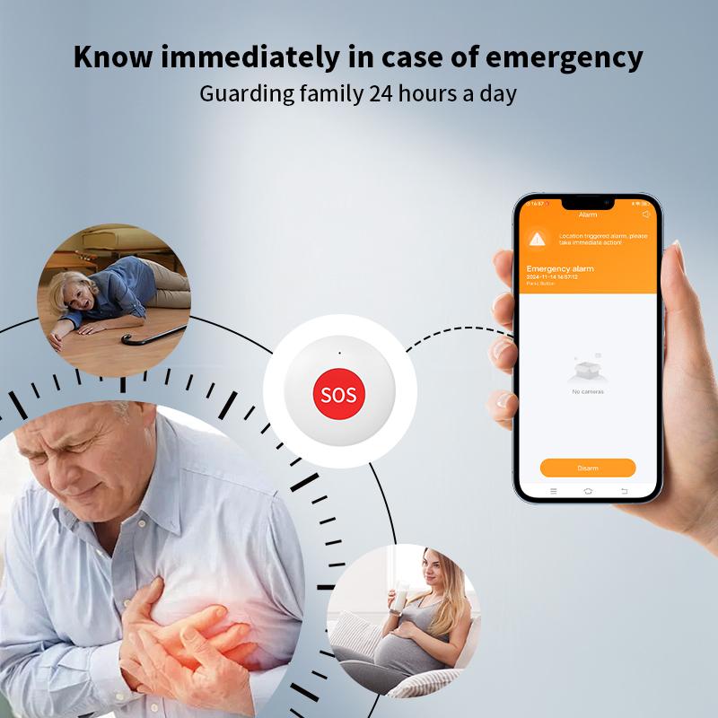 Tuya Zigbee SOS Emergency Button One Key Alarm for Patient Elderly Children Emergency Help Call Security Device App Control
