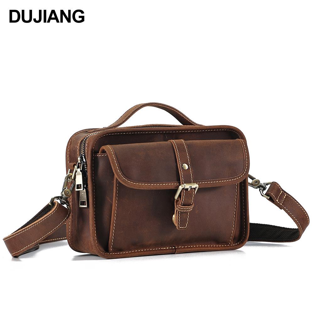 

Мужская сумка кроссбоди через плечо из кожи Crazy Horse - Настоящая коровья кожа, сумка-мессенджер