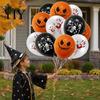 Community Event Balloon Sets 12PCS Halloween Decoration Balloons, with Skeleton Ghost Pumpkin And Bat Patterns, Inflatable Party Decor Latex