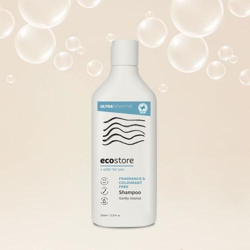 ecostore Shampoo, Unscented, 350mL, Ultra Sensitive, No Synthetic Fragrances, Non-Silicon, Non-paraben, Smooth