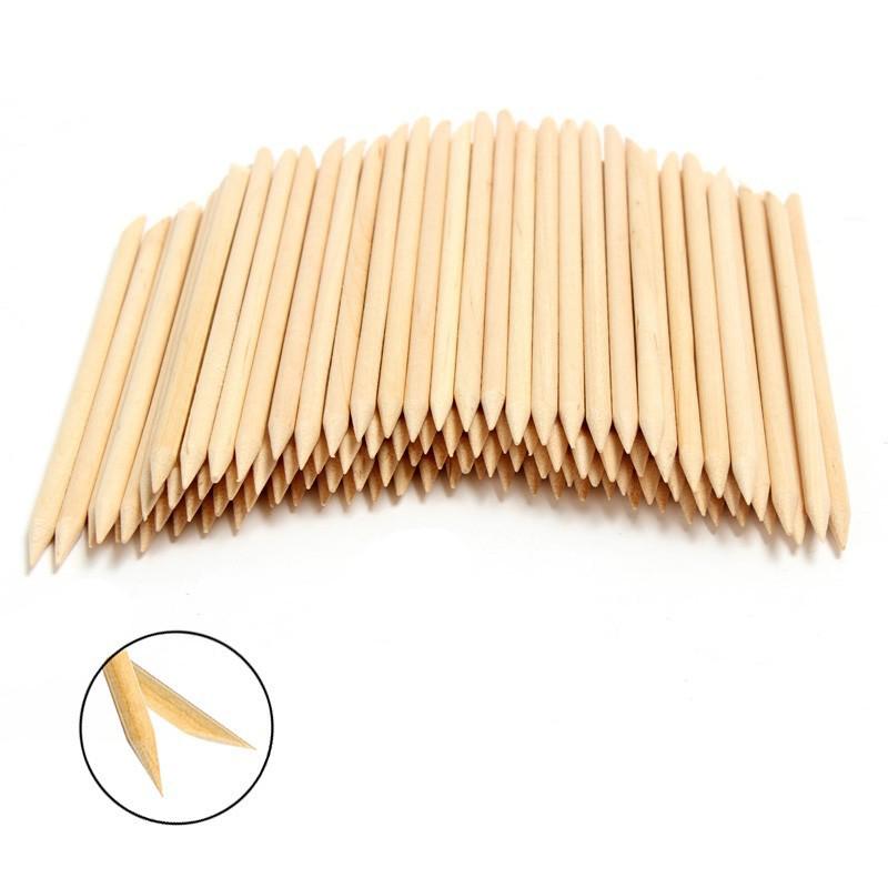 Nail Art Wood Sticks: Dotting, Cuticle Pusher, and Nail Remover with Pointed and Slanted Ends