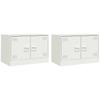 TV Cabinets (2 pcs) White 67 x 39 x 44 cm Steel