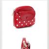 Polka Dot Portable Pu Leather Coin Purse Glossy Surface With Key Ring For Daily Shopping Travel